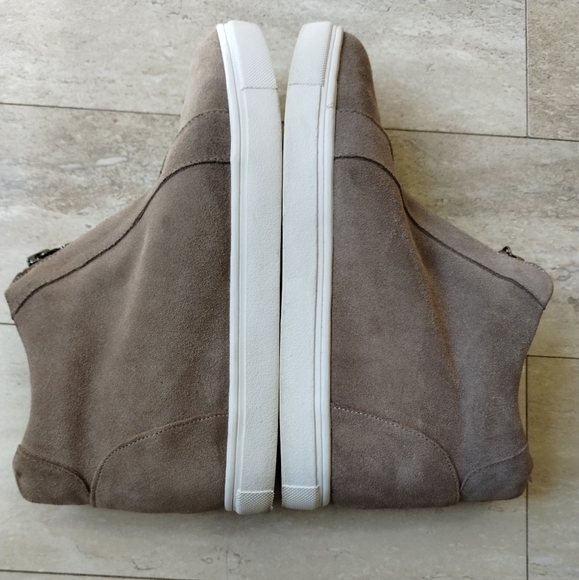 Blondo Glenda suede wedge sneakers shoes zip up taupe size 7.5 - Picture 9 of 13